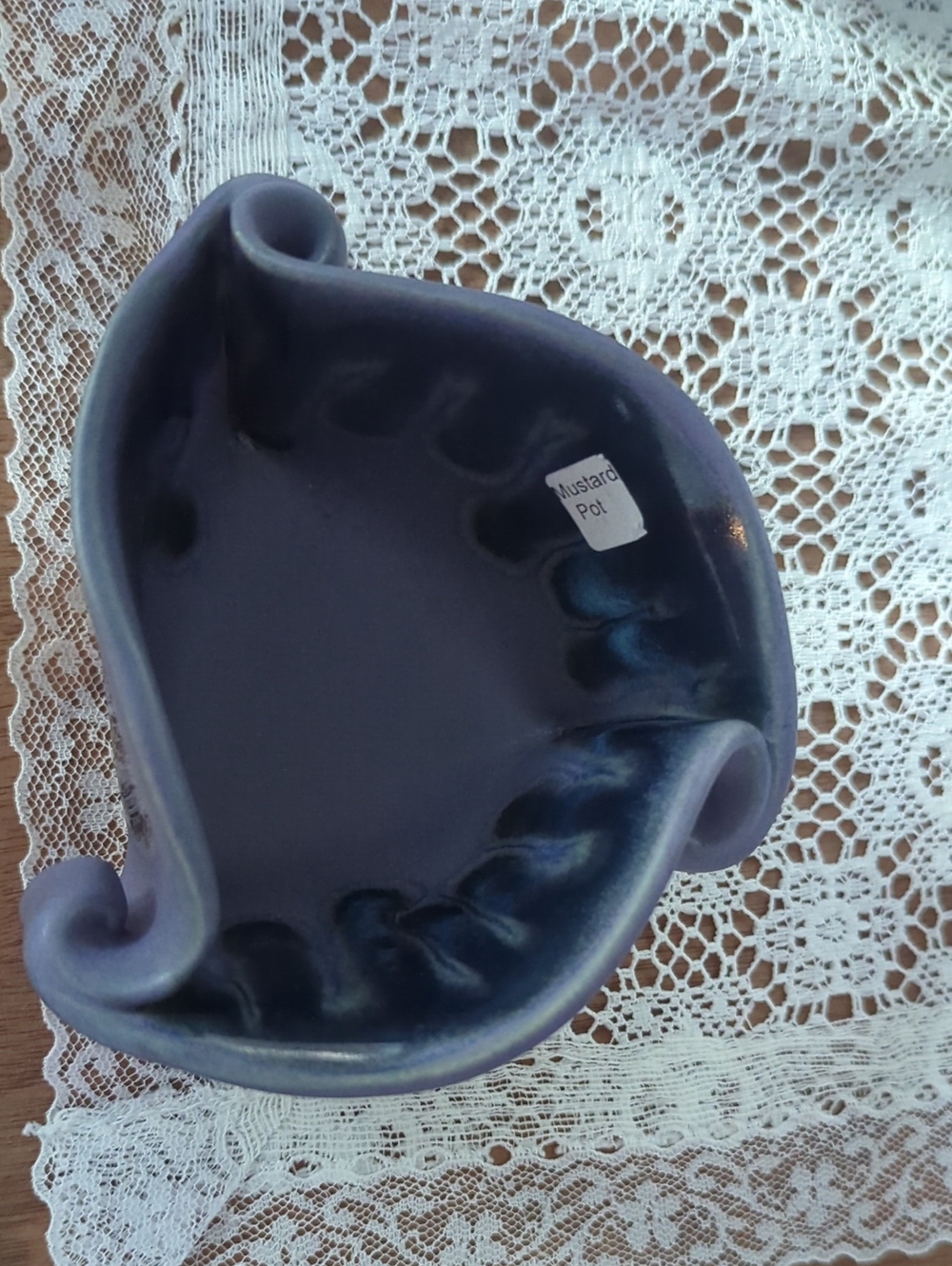 Hilborn  Studio Pottery Purple Ceramic Mustard Pot - Home Accents
